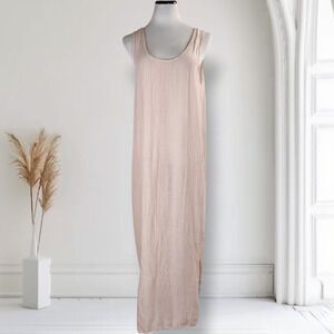 Angelheart Jeanne Engelheart Rayon Gauze Maxi Dress M Boho Lagenlook Peach